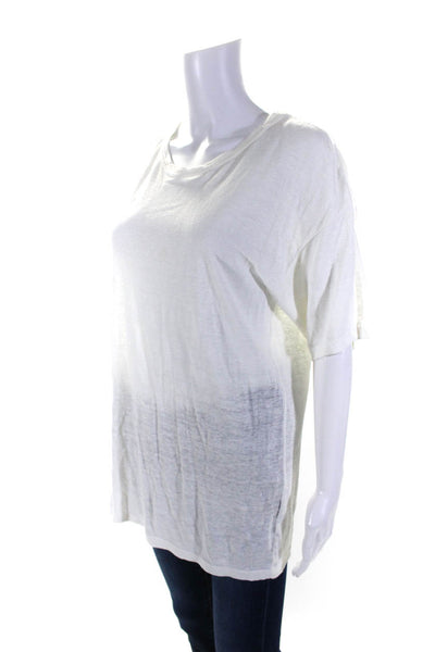 Isabel Marant Etoile Womens Linen Short Sleeve Basic T shirt White Size L