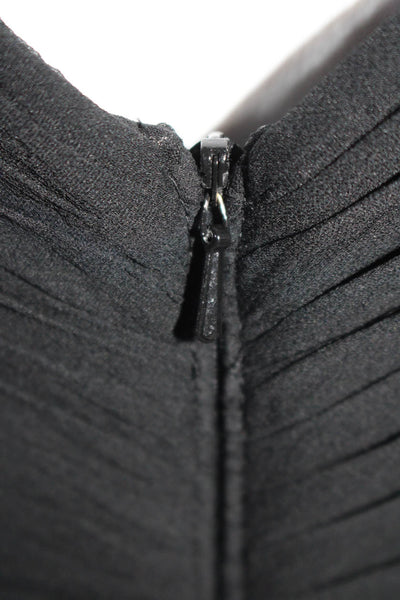 Jovani Womens Asymmetrical Pleated Embellished Dress Lace Silk Black Size 2