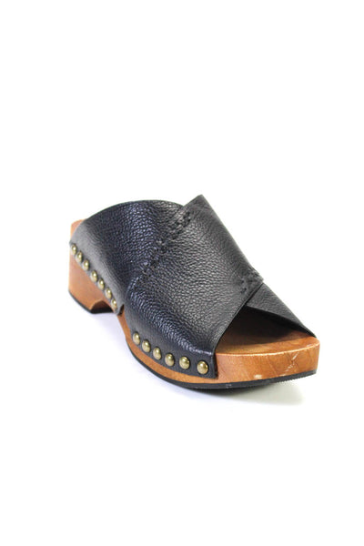 Kelsi Dagger Brooklyn Womens Studded Platform Sandal Leather Black Size 7.5