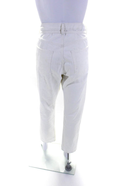 R13 Women's Button Closure Five Pockets Straight Leg Denim Pant White Size 24