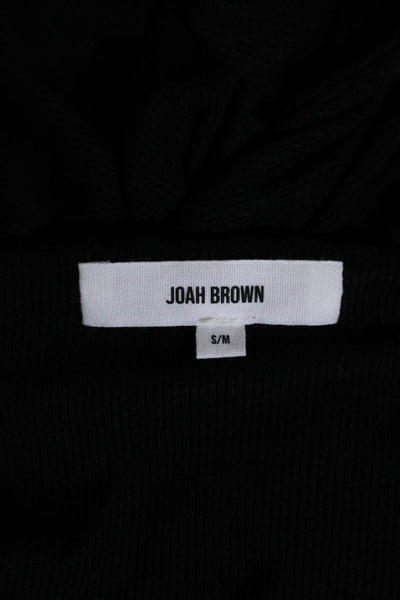 Joah Brown Women's Asymmetric One Shoulder Ribbed Mini Dress Black Size S/M