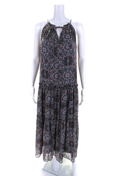 Drew Women's Halter Neck Sleeveless Tiered A-Line Maxi Dress Multicolor Size S