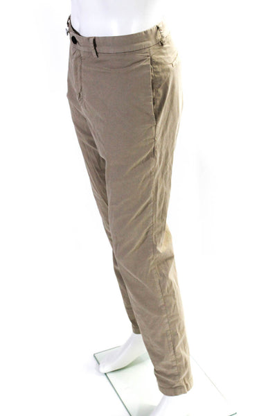 Theory Mens Cotton Two Pocket Button Closure Straight Leg Pants Beige Size 33