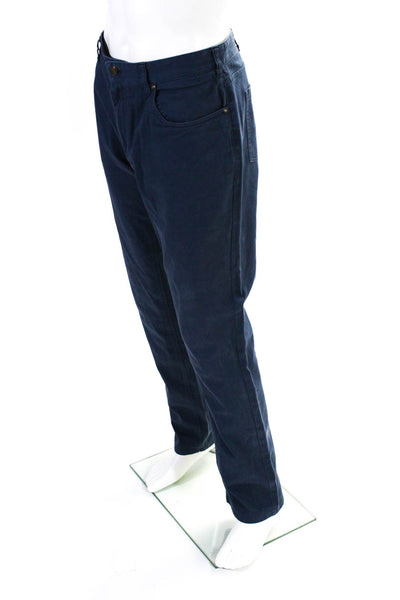 Charles Tyrwhitt Men's Button Closure Flat Front Straight Leg Pant Blue Size 36