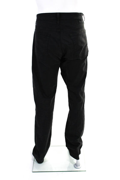 AG Men's Button Closure Five Pockets Straight Leg Casual Pant Black Size 36