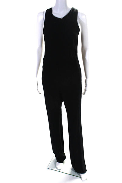 A.L.C. Womens Cut-Out Zipped Slip-On Sleeveless Bootcut Jumpsuit Black Size 4