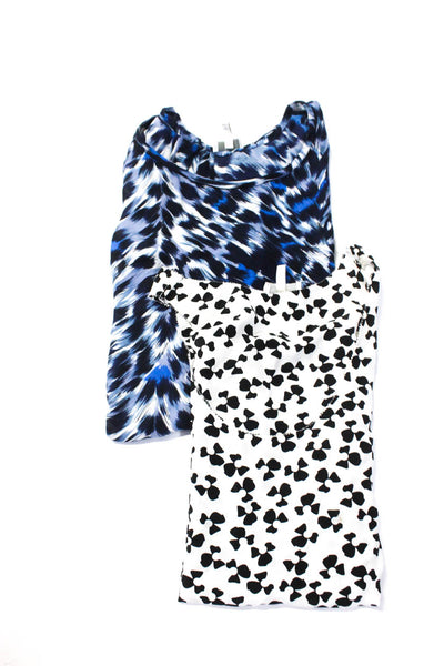 Joie Womens Sleeveless Scoop Neck Abstract Blouse Black Blue Size Small Lot of 2