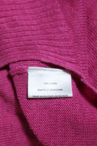 Eileen Fisher Womens Sleeveless Scoop Neck Sweater Linen Pink Size Medium