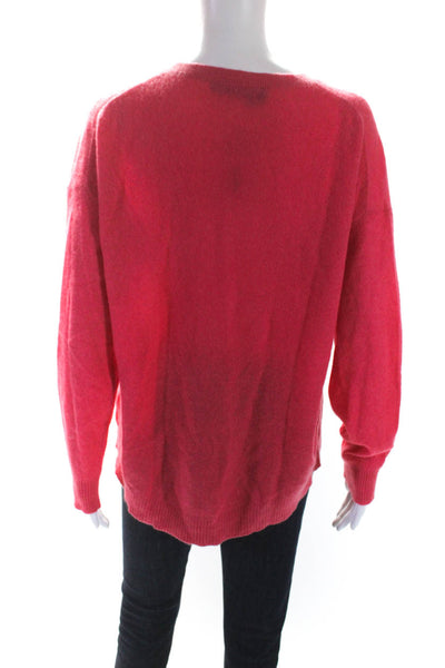 360 Cashmere Womens Crew Neck Long Sleeve Sweater Cashmere Pink Size Large