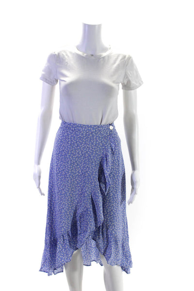 Rails Womens Knee Length Ruffled Floral A Line Skirt Purple White Size XS