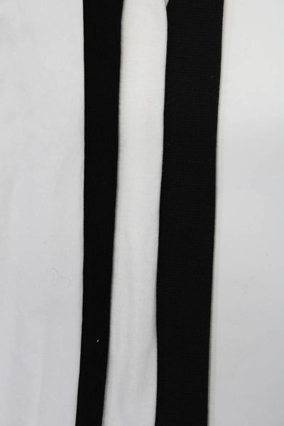 Zara Womens Long Sleeve Knit Wrap Tee Shirts Black White Size XS Small Lot 4