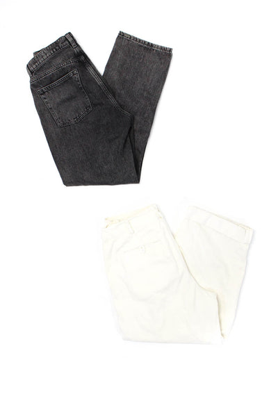 & Other Stories Free People Womens Black Button Straight Jeans Size 27 4 Lot 2