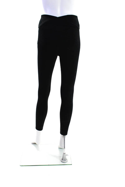 Good American Womens Solid Black Pull On Pants Leggings Sports Bra Set Size 2