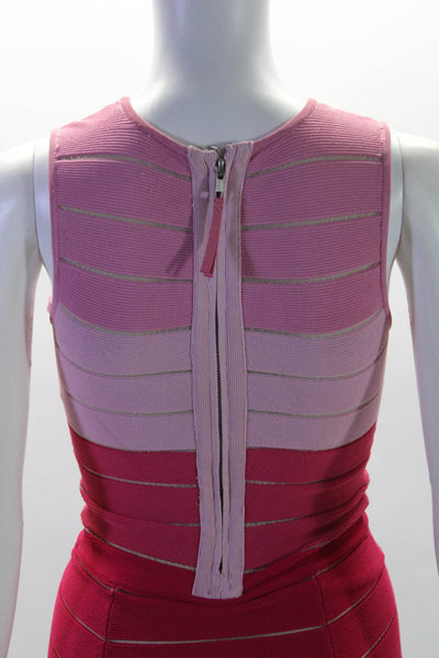 Torn by Ronny Kobo Women's Round Neck Sleeveless Bodycon Mini Dress Pink Size XS