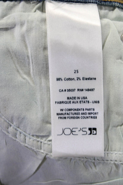 Joes Women's Button Closure Studs Light Wash Straight Leg Denim Pant Size 25