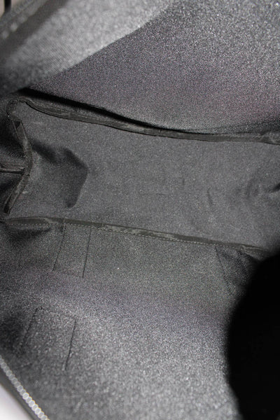 Rains Womens Solid Matte Black Zip Top Handle Weekender Duffle Bag Handbag