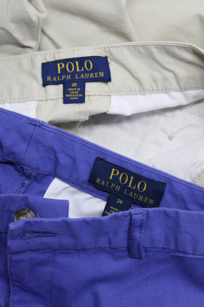 Polo Ralph Lauren Womens Blue Cotton High Rise Walking Shorts Size 20 Lot 2