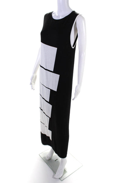 Helmut Lang Womens Black White Color Block Crew Neck Sleeveless Tank Dress SizeM
