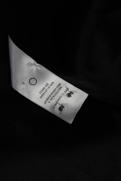 Frame Denim Womens Button Front Long Sleeve Collared Silk Shirt Black Size XS