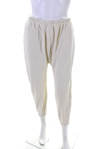 The Great Women's Elastic Waist Tapered Leg Jogger Pant Beige Size 0