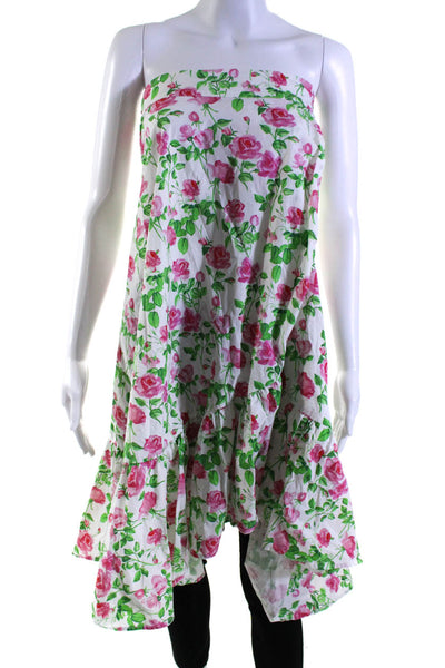 Hill House Womens Floral Print Collared Wrap Blouse White Pink Size XS