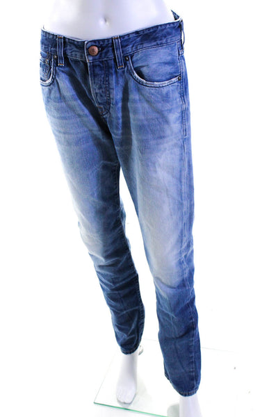 Scotch & Soda Womens High Rise Button Fly Straight Leg Jeans Blue Size 30/32