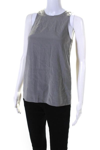 Brunello Cucinelli Women's Round Neck Sleeveless Blouse Gray Size XS