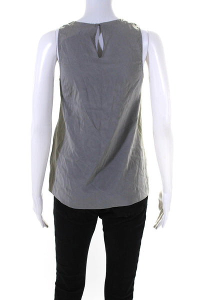 Brunello Cucinelli Women's Round Neck Sleeveless Blouse Gray Size XS