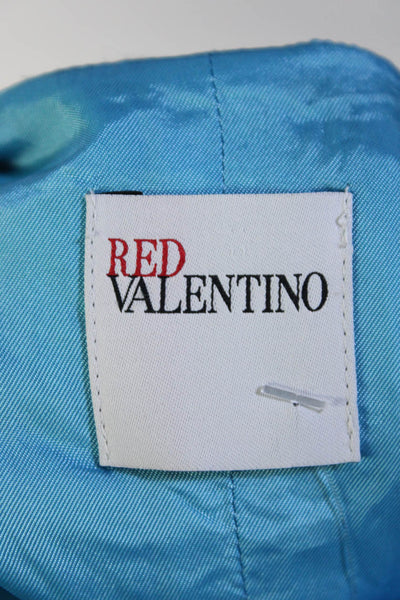 RED Valentino Women's Scoop Neck Sleeveless A-Line Mini Dress Blue Size 4