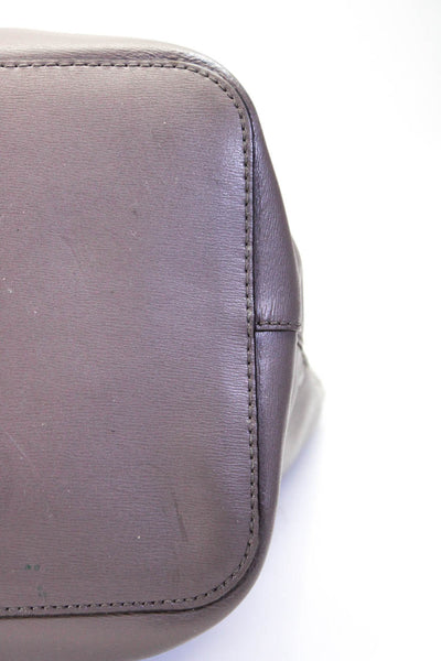 Michael Kors Womens Leather Snap Closure Large Taupe Tote Bag Handbag