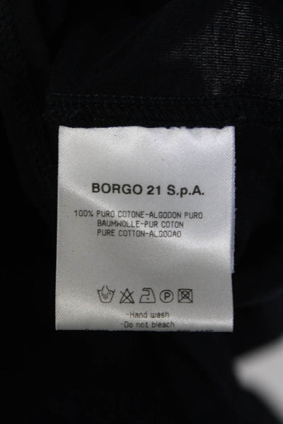 Giorgio Armani Womens Jersey Knit Scoop Neck Long Sleeve T-Shirt Black Size 16