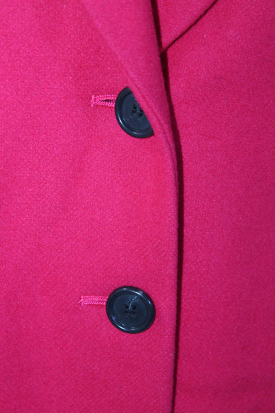 DKNY Womens Bright Red Wool Two Button Long Sleeve Blazer Size 6