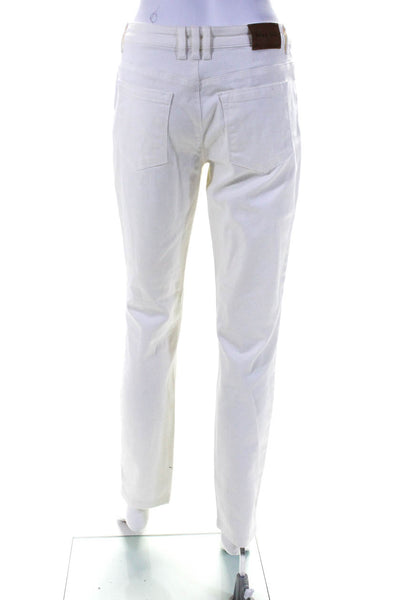 Reiss Womens White Cotton High Rise Straight Leg Denim Jeans Size 8