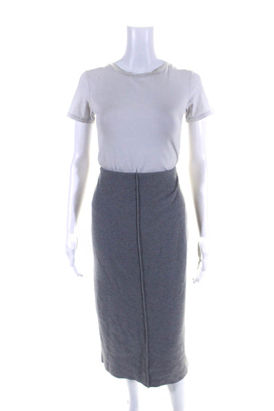 Zara Womens Elastic Waist Straight Maxi Skirt Gray Size Medium Lot of 2