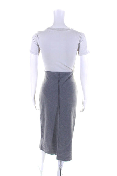 Zara Womens Elastic Waist Straight Maxi Skirt Gray Size Medium Lot of 2
