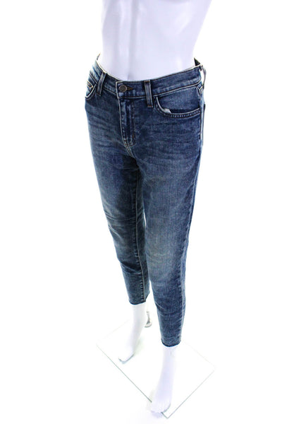 L'Agence Womens High Rise Slim El Matador Jeans Prism Blue Cotton Size 25