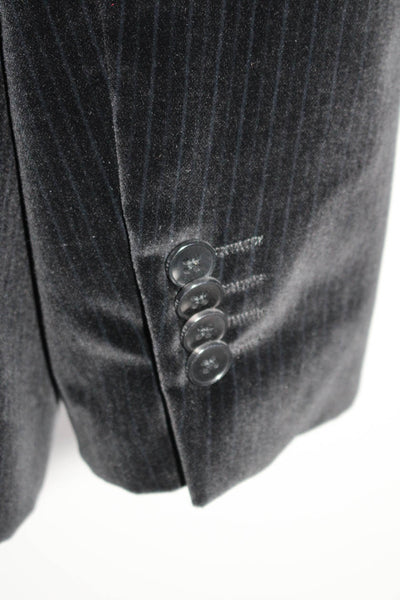 Theory Mens Velvet Sharp Overture Two Button Blazer Black Cotton Size 38 Regular