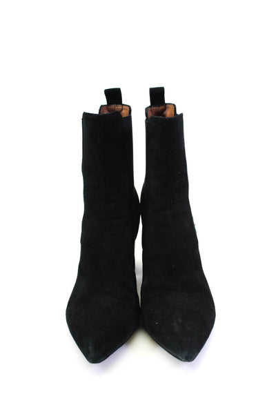 Paris Texas Womens Suede Stretch Inset Pointed Toe Ankle Boots Black Size 41 11