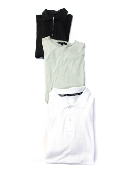 Salvatore Ferragamo Mens Cotton Snap Buttoned Collared Polo Top Black Size XL