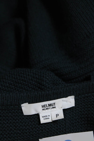 Helmut Helmut Lang Womens Wool Knit Long Sleeve Round Neck Top Dark Green Size P