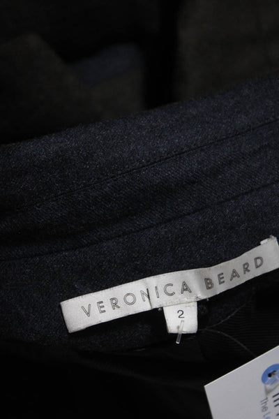 Veronica Beard Womens Wool Long Sleeve Two Button Blazer Jacket Green Size 2