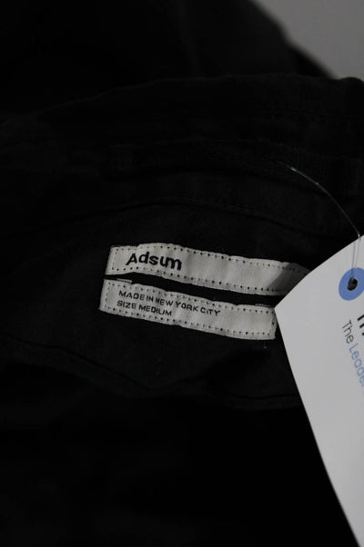 Adsum Womens Solid Black Collar Long Sleeve Parka Jacket Size M