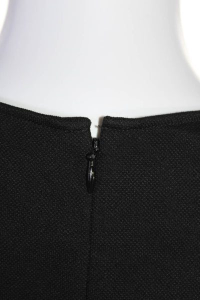 Theory Womens Black Cotton Crew Neck Zip Back Sleeveless Shift Dress Size 2