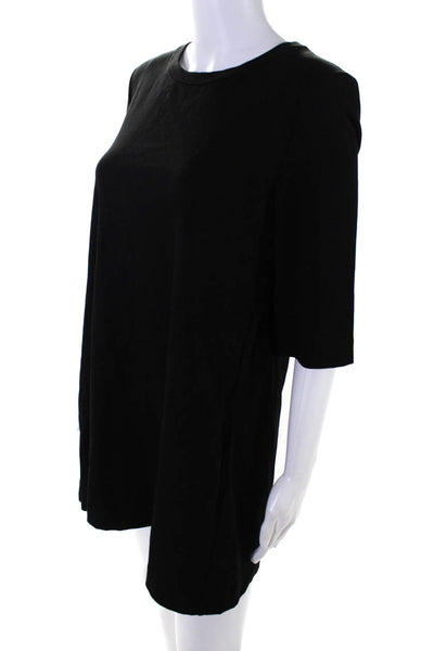 Maje Womens Half Sleeve Ponte Jersey Belted Tee Shirt Shift Dress Black Size 1