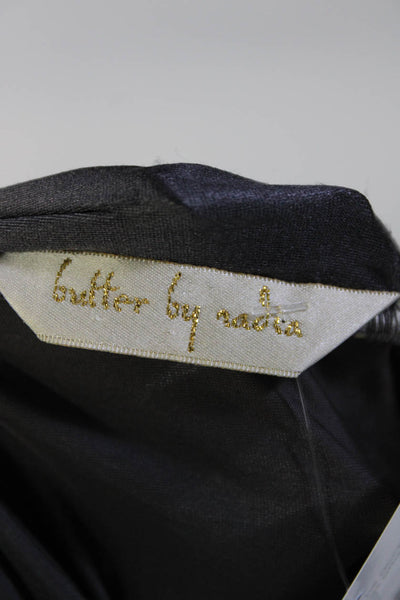 Butter By Nadia Womens Gray V-Neck Open Back Sleeveless Shift Dress Size S
