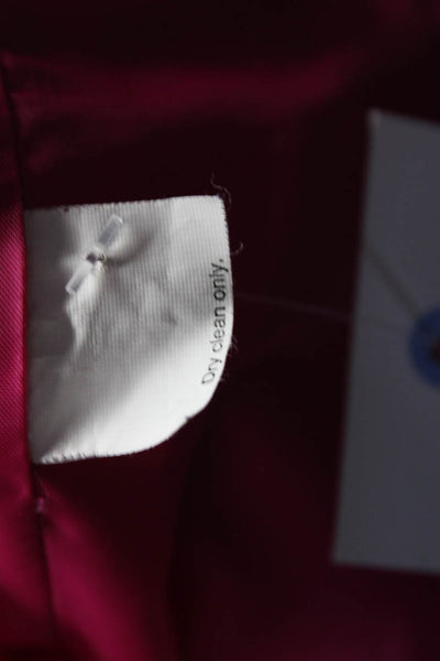 J Crew Womens Full Zipper Long Sleeves Wrap Jacket Magenta Pink Wool Size 6