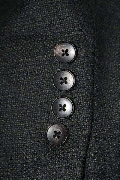 Zegna Mens Two Button Drop 8 Deco Blazer Jacket Black Wool Size EUR 58