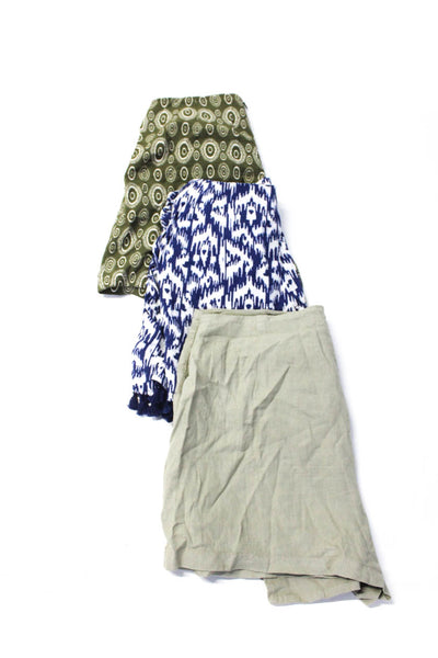 Zara Womens Short Skorts Mini Wrap Front Skirts Green Navy Blue Size L Lot 3