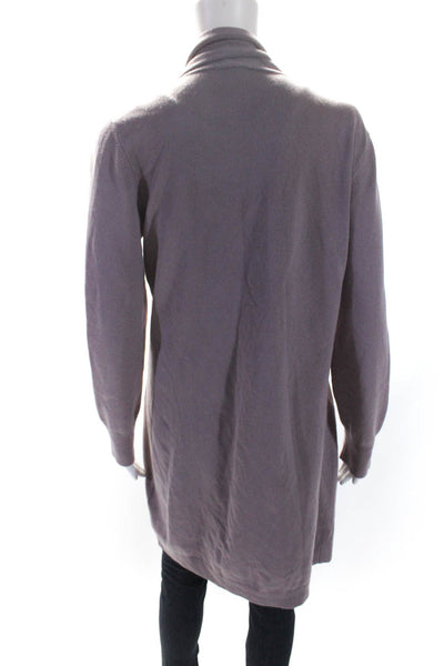 Peserico Womens Wool Knit Long Sleeve V-Neck Sweater Cardigan Purple Size 48