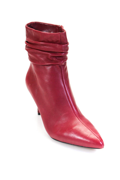 Vince Camuto Womens Brianna Slouch Stiletto Ankle Boots Red Leather Size 40 9